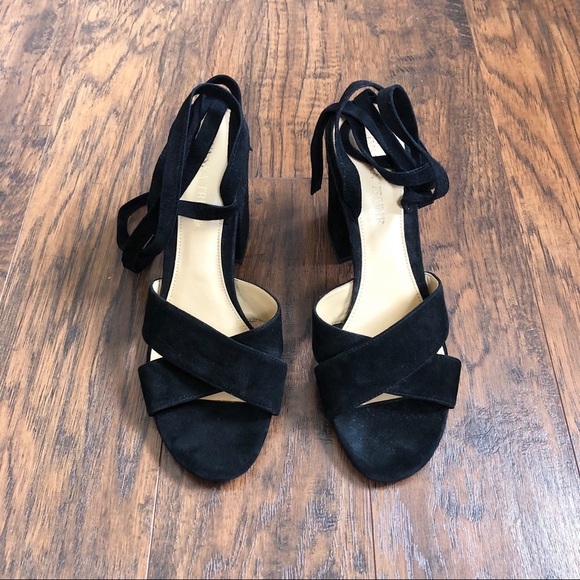 Ivanka Trump • Kuriel suede ankle tie sandals wrap strappy criss cross heeled - Picture 3 of 13